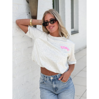 Crop t-shirt Amaliane - Gris