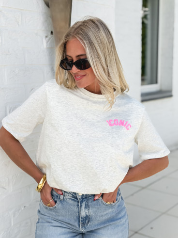 Crop t-shirt Amaliane - Gris Crop t-shirt Amaliane - Gris