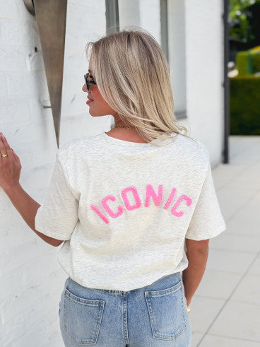 Crop t-shirt Amaliane - Gris
