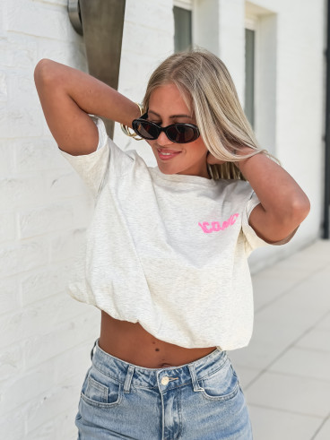Crop t-shirt Amaliane - Gris Crop t-shirt Amaliane - Gris
