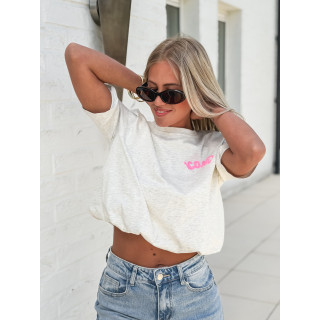 Crop t-shirt Amaliane - Gris