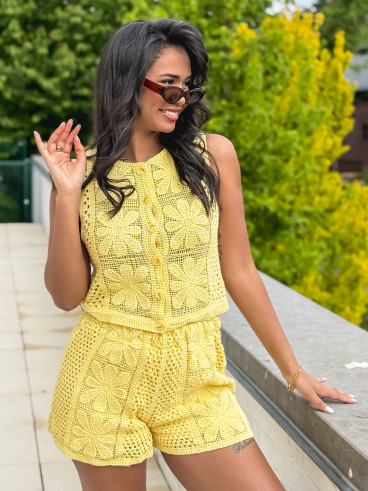 Short en crochet Nadine - Jaune