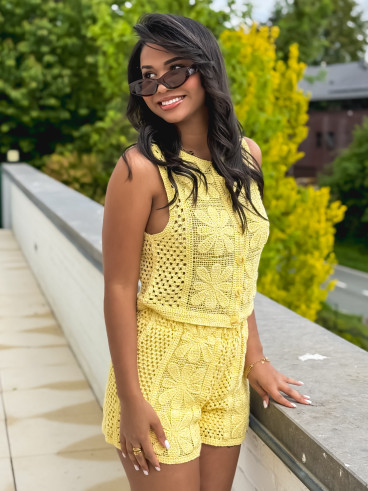 Short en crochet Nadine - Jaune