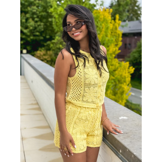 Short en crochet Nadine - Jaune