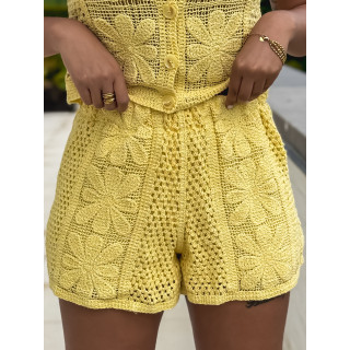 Short en crochet Nadine - Jaune