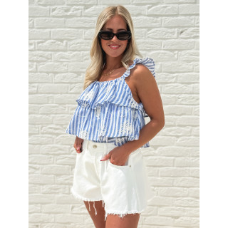 Blouse lignée Thaïs - Bleu