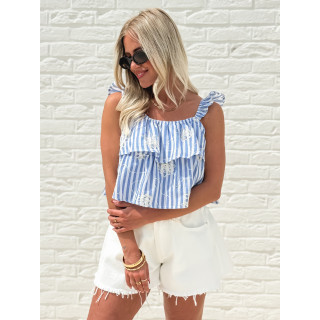 Blouse lignée Thaïs - Bleu