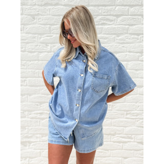 Short en jeans Keylina - Bleu