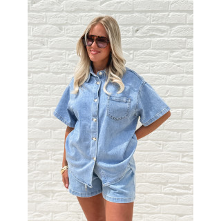 Short en jeans Keylina - Bleu