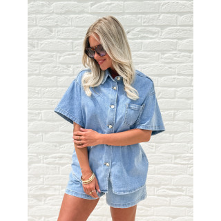 Short en jeans Keylina - Bleu
