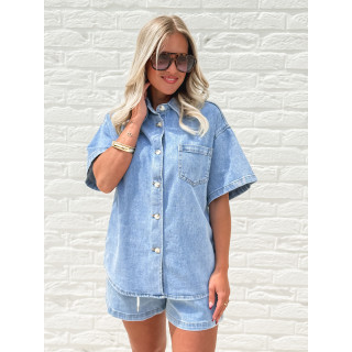 Short en jeans Keylina - Bleu
