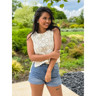 Blouse en crochet Nelle - Beige