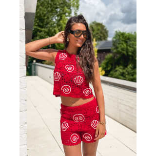 Short en crochet Prisca - Rouge
