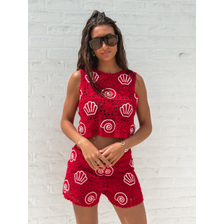 Short en crochet Prisca - Rouge