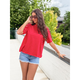 T-shirt ligné Hind - Rouge/Rose