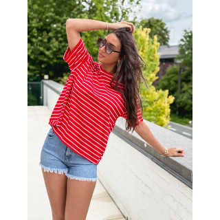 T-shirt ligné Hind - Rouge/Rose