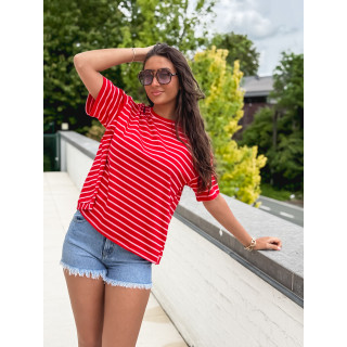 T-shirt ligné Hind - Rouge/Rose
