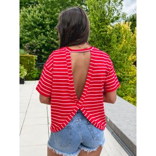 T-shirt ligné Hind - Rouge/Rose