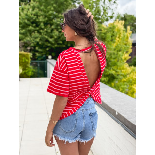 T-shirt ligné Hind - Rouge/Rose