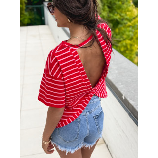 T-shirt ligné Hind - Rouge/Rose