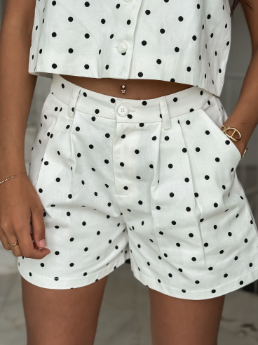 Short à pois Maëve - Blanc