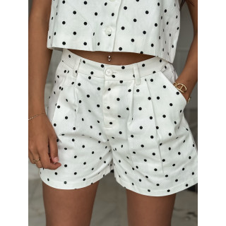 Short à pois Maëve - Blanc