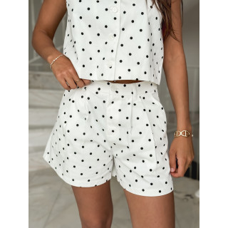 Short à pois Maëve - Blanc