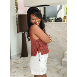 Blouse en crochet Nelle - Terracotta