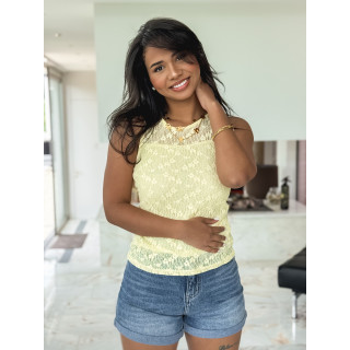 Blouse en dentelle Patricia - Jaune