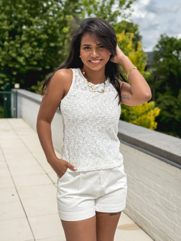 Blouse en dentelle Patricia - Beige