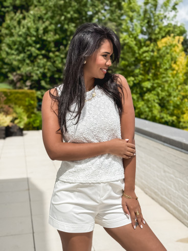 Blouse en dentelle Patricia - Beige