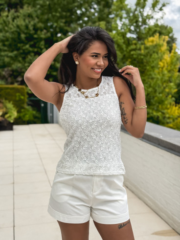 Blouse en dentelle Patricia - Beige