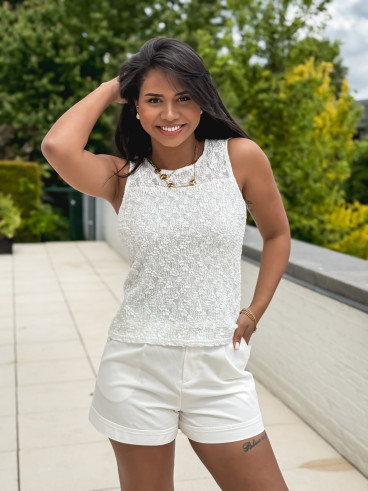 Blouse en dentelle Patricia - Beige