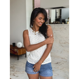 Blouse en dentelle Patricia - Blanc