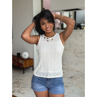 Blouse en dentelle Patricia - Blanc