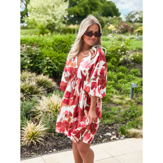 Robe courte à motifs Moyana - Rose