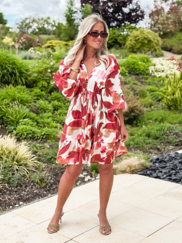 Robe courte à motifs Moyana - Rose Robe courte à motifs Moyana - Rose