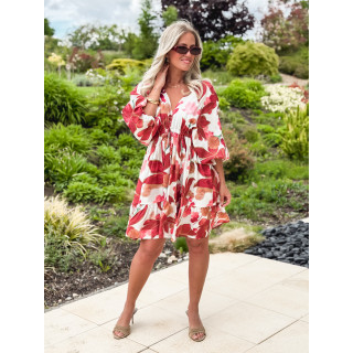 Robe courte à motifs Moyana - Rose