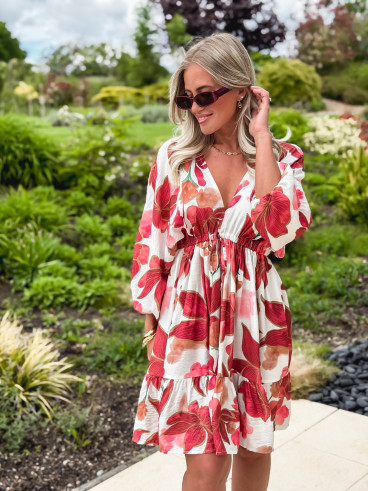 Robe courte à motifs Moyana - Rose Robe courte à motifs Moyana - Rose