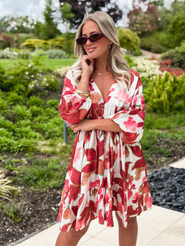 Robe courte à motifs Moyana - Rose Robe courte à motifs Moyana - Rose