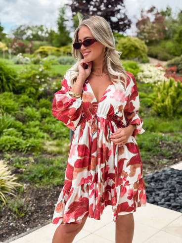 Robe courte à motifs Moyana - Rose Robe courte à motifs Moyana - Rose