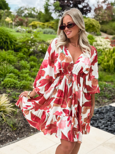 Robe courte à motifs Moyana - Rose Robe courte à motifs Moyana - Rose