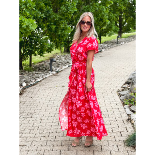 Robe longue à motifs Joya - Rouge/Rose
