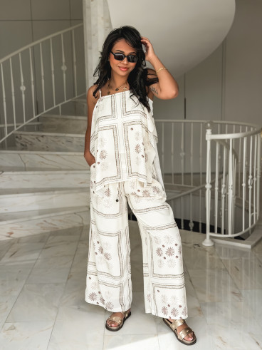 Pantalon fluide Ava - Crème Pantalon fluide Ava - Crème