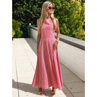 Robe longue vichy Soren - Rouge