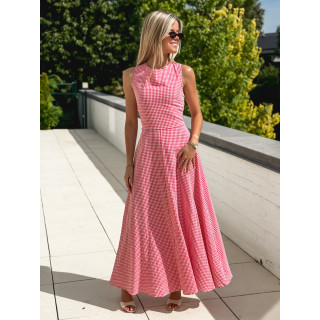 Robe longue vichy Soren - Rouge