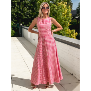Robe longue vichy Soren - Rouge
