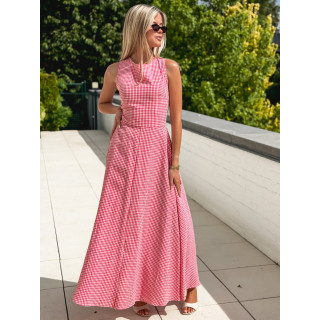 Robe longue vichy Soren - Rouge