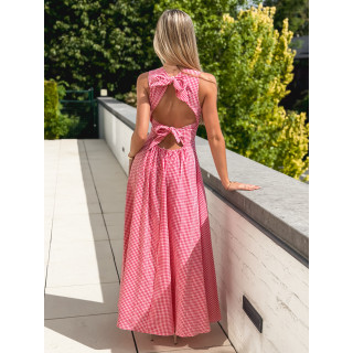 Robe longue vichy Soren - Rouge
