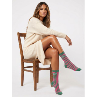 Chaussettes "Super mom" - Vert